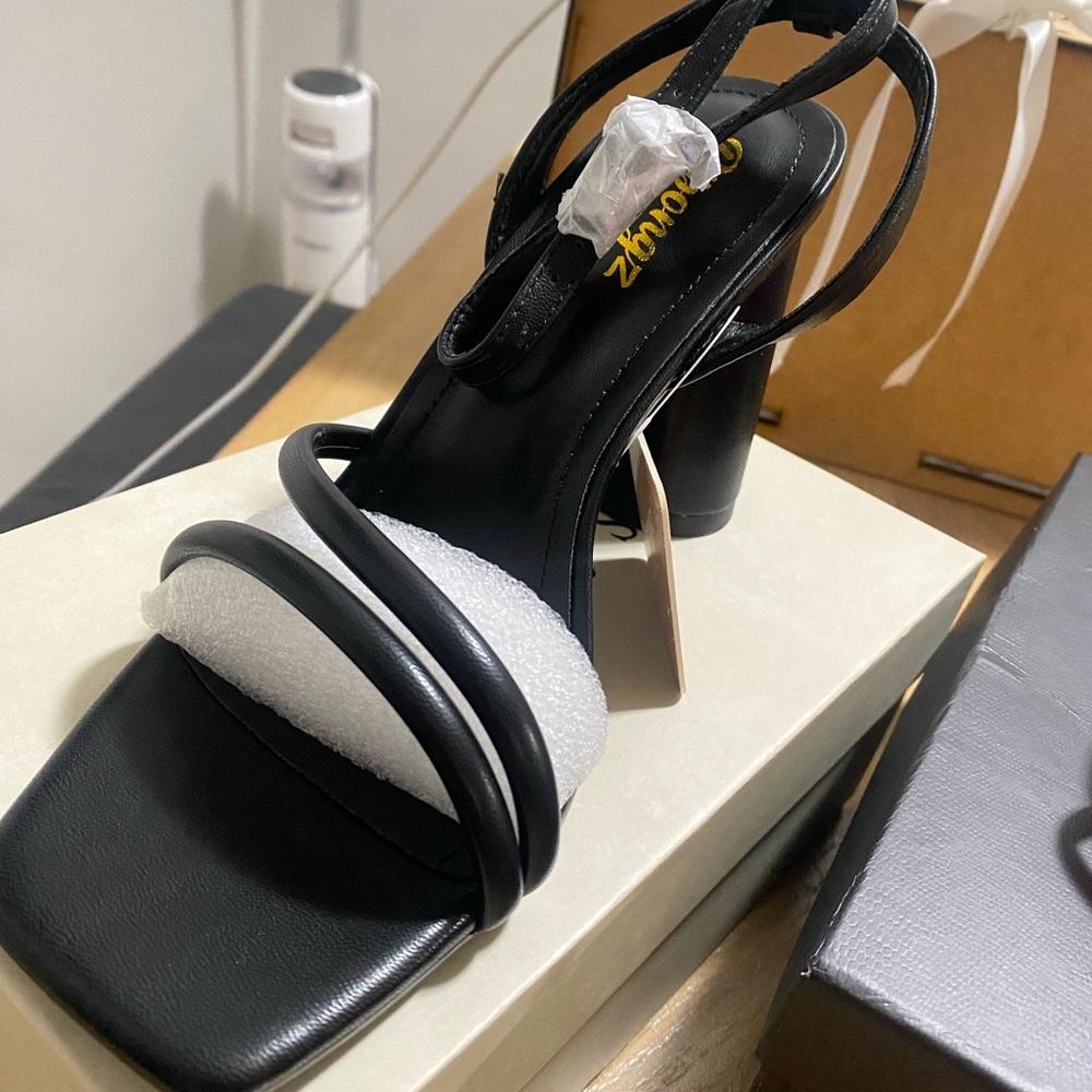 Black Strappy Women's Heels